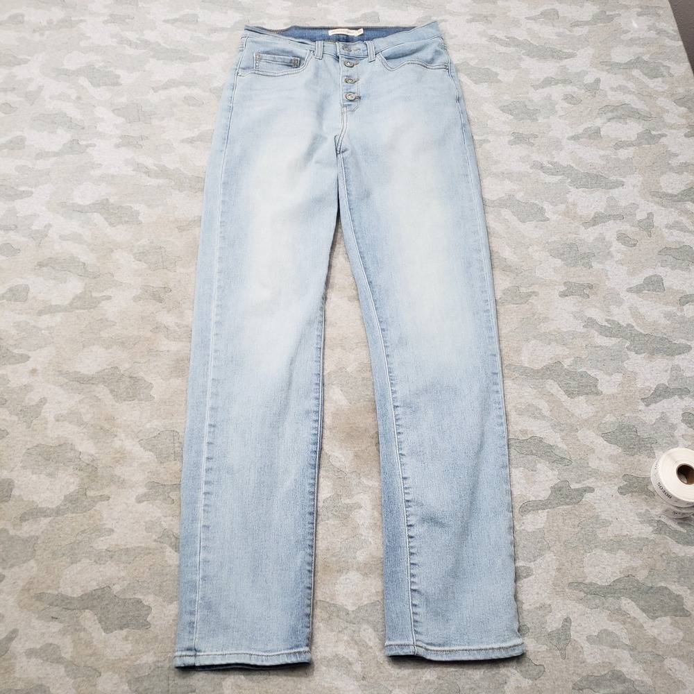 Levi's 724 Jeans Womens 30 Blue High Rise Straight Button Fly Denim Light Wash